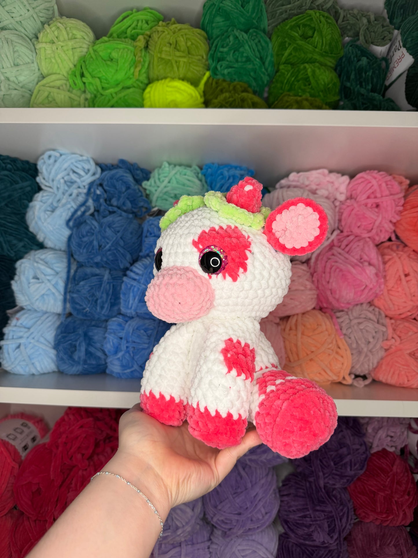 Crochet Strawberry Cow