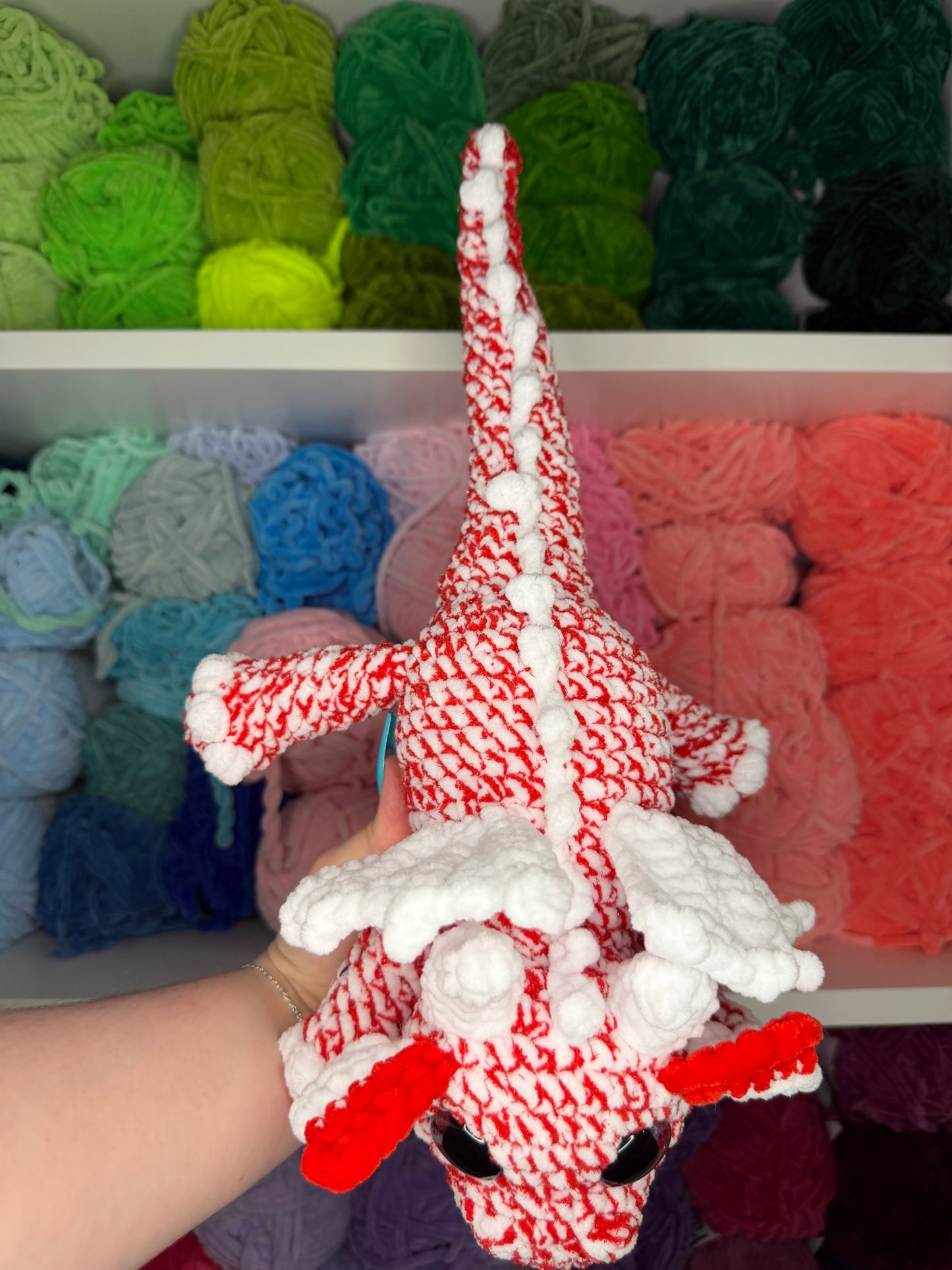 Crochet Candy Cane Dragon