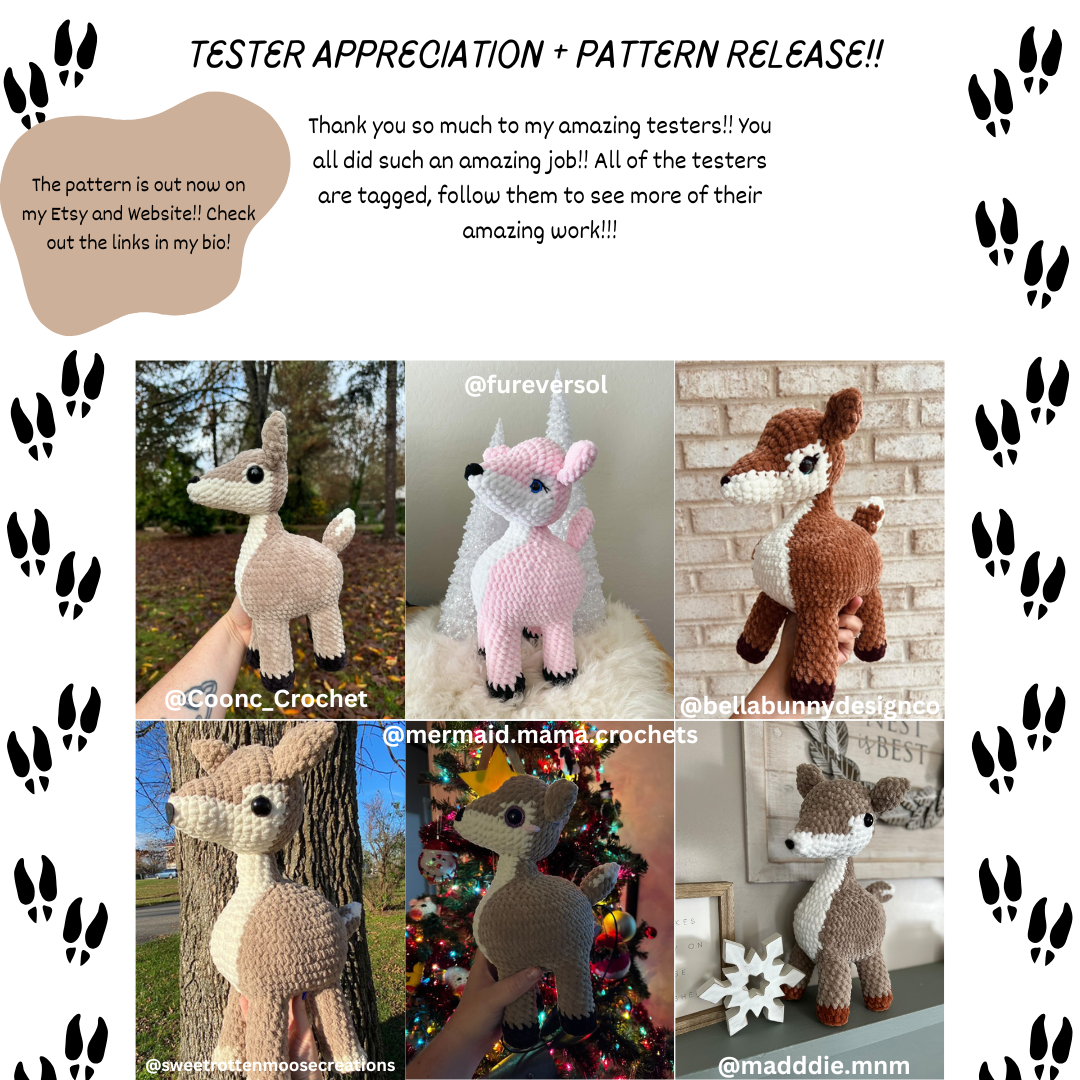 Low - Sew Deer PDF PATTERN | Intermediate Crochet Pattern