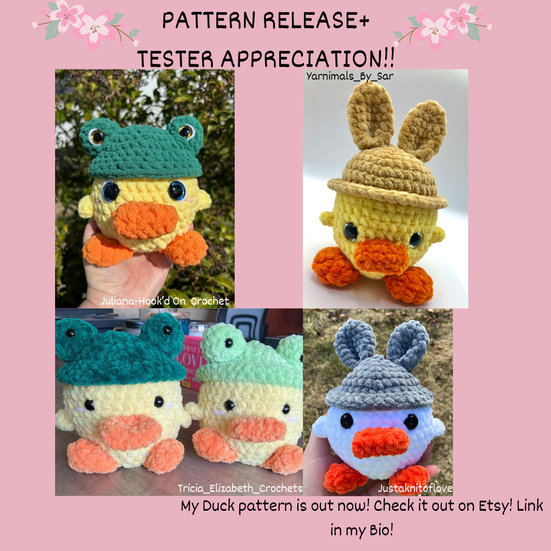 Low-Sew Duck with Hats Crochet PDF PATTERN! | Beginner Friendly Crochet Pattern