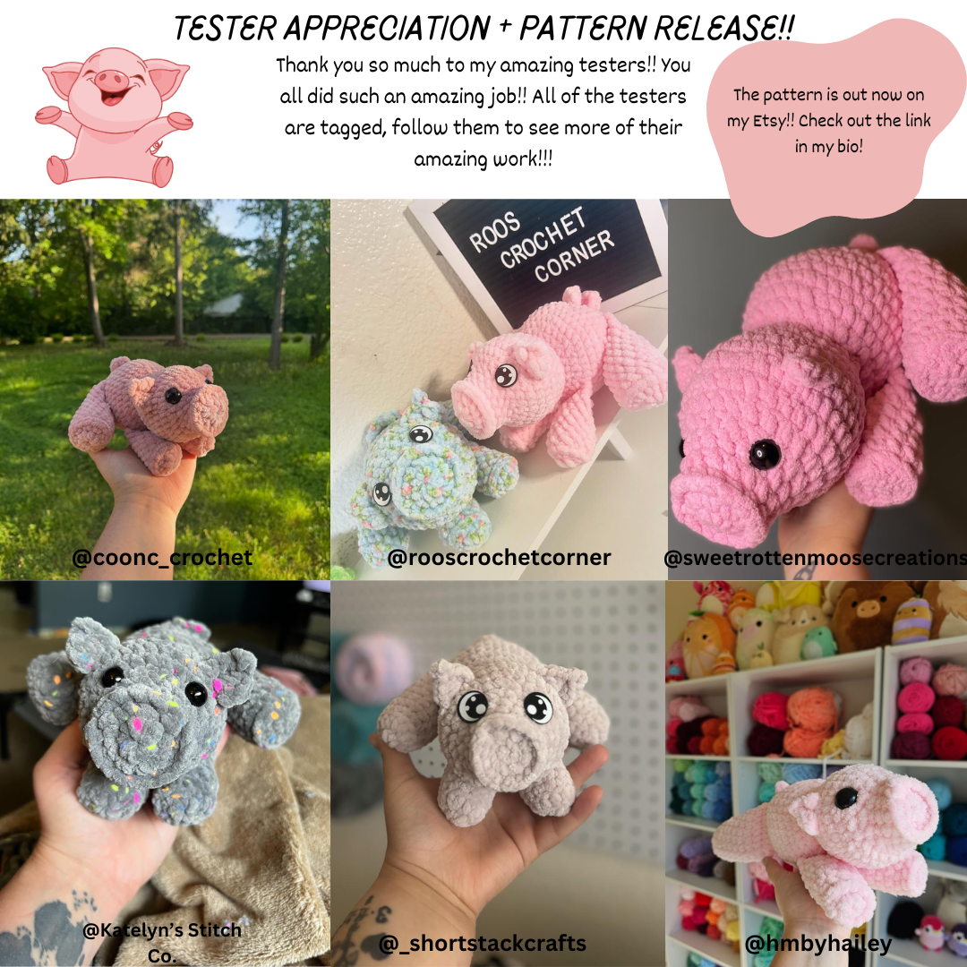 Low - Sew Crochet Pig PDF Pattern! | Beginner Friendly Crochet Patterns