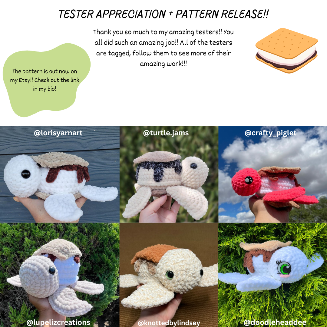 Low - Sew S'more Turtle PDF PATTERN | Beginner Friendly Crochet Pattern