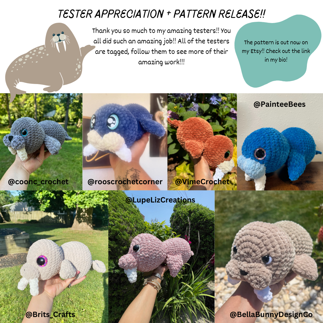 Low-Sew Walrus Crochet PDF PATTERN! | Beginner Friendly Crochet Pattern