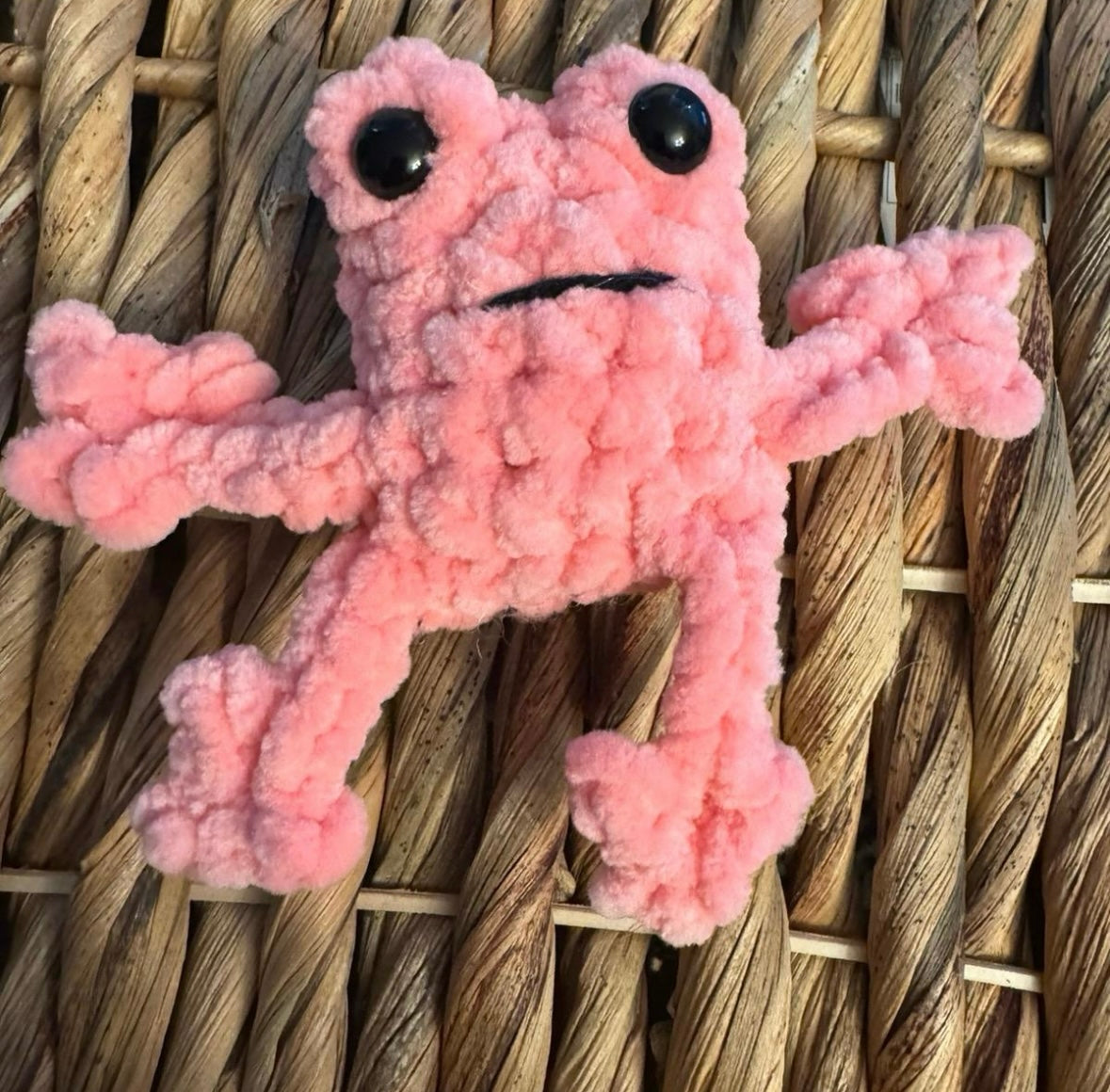 Crochet Mini Leggy Frog Keychain