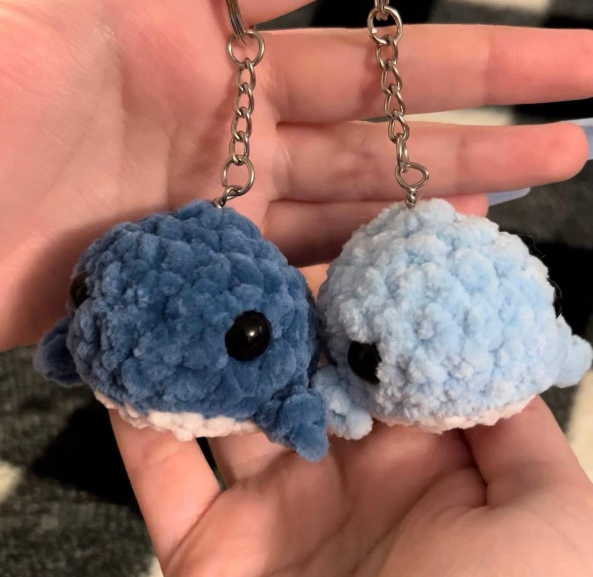 Crochet Mini Whale Keychain