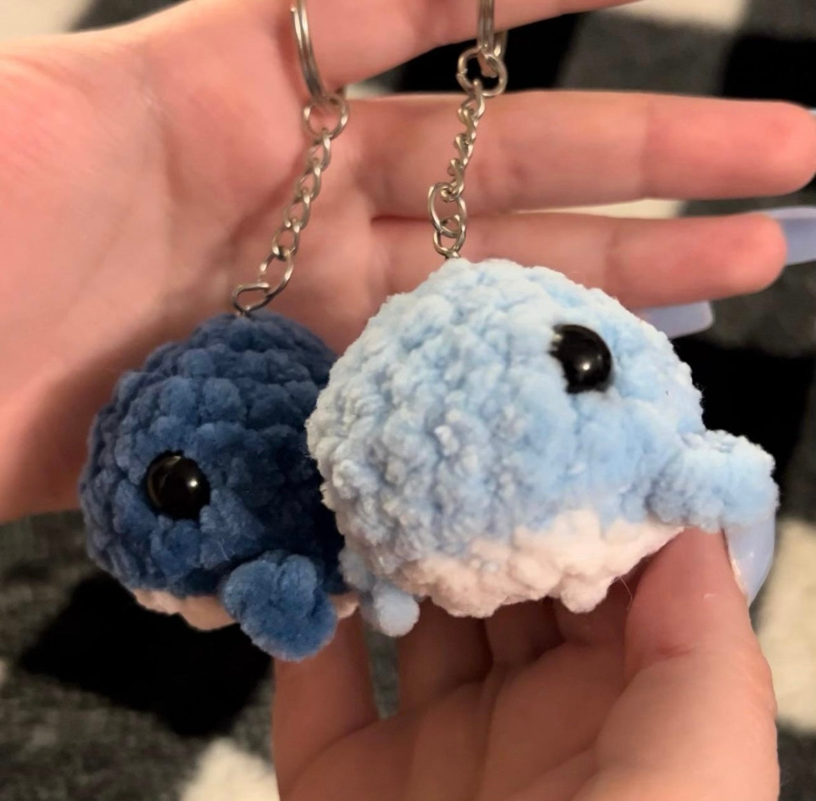 Crochet Mini Whale Keychain