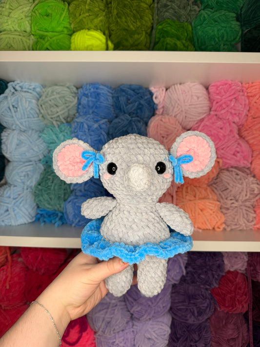 Crochet Elephant in a Tutu