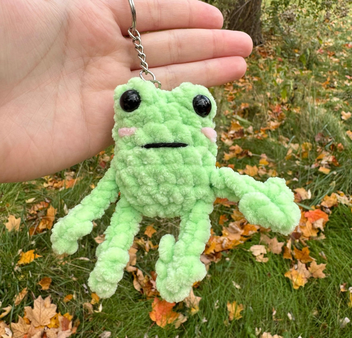 Crochet Mini Leggy Frog Keychain