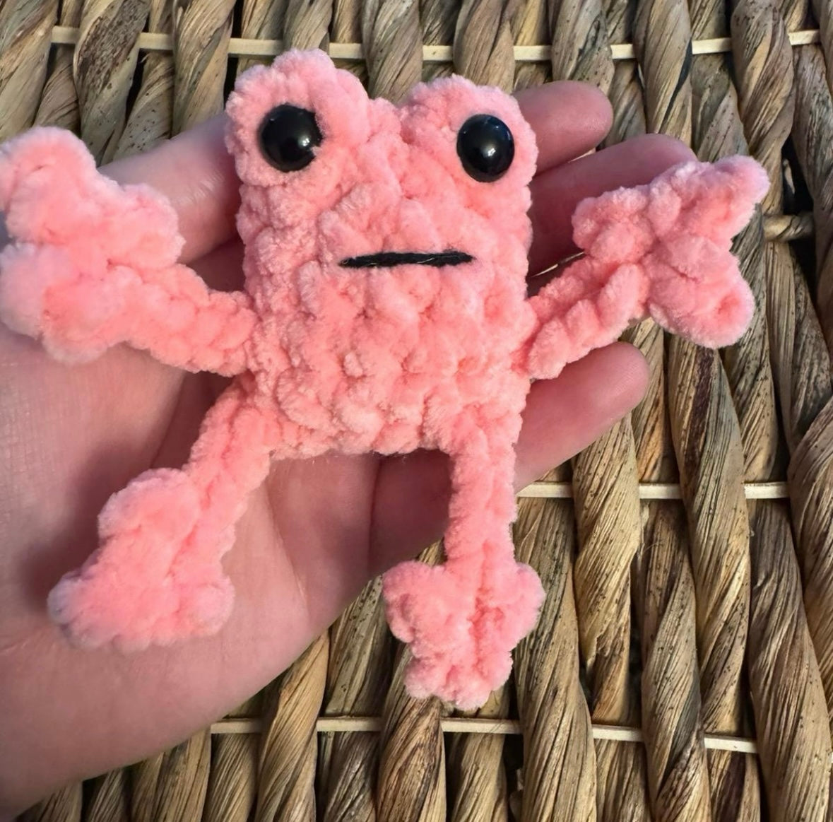 Crochet Mini Leggy Frog Keychain