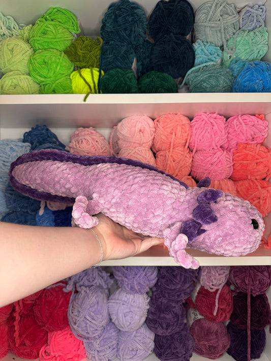 Crochet Jumbo Purple Axolotl