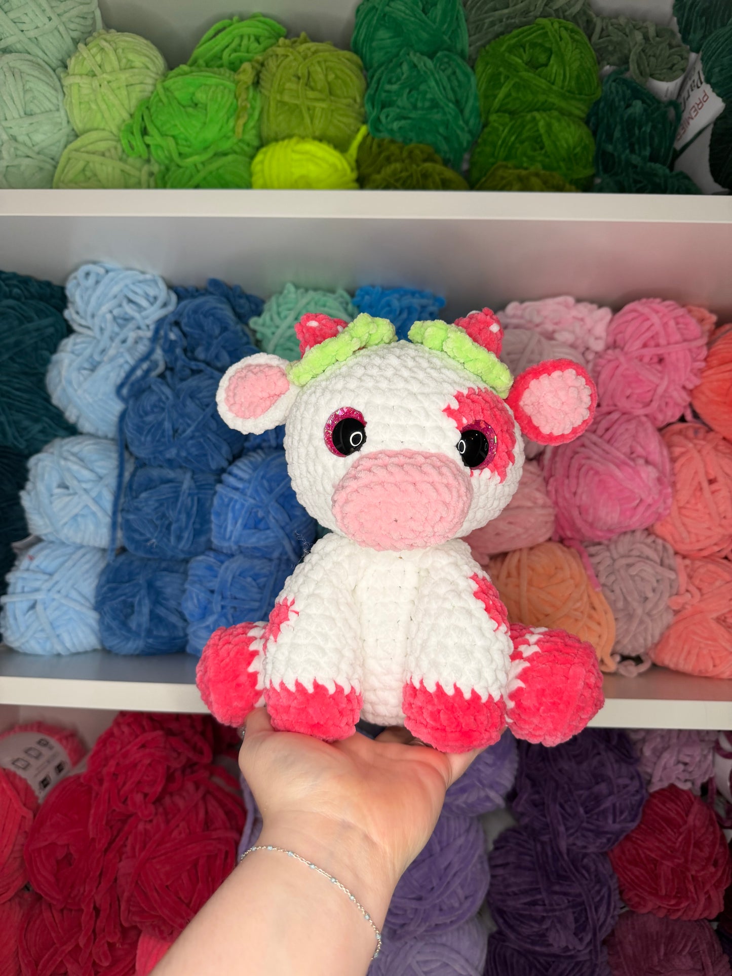 Crochet Strawberry Cow