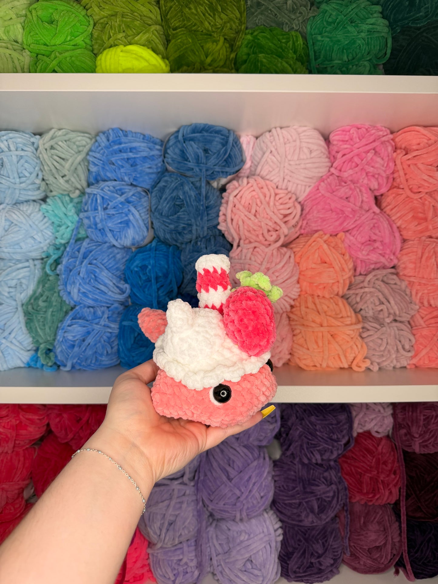 Crochet Strawberry Milkshake Stingray