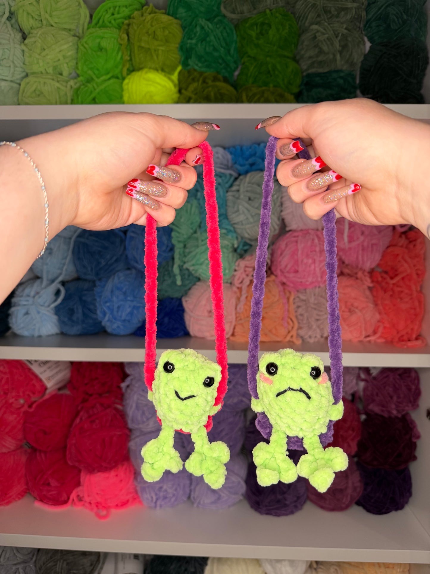 Crochet Leggy Frog Car Hanger