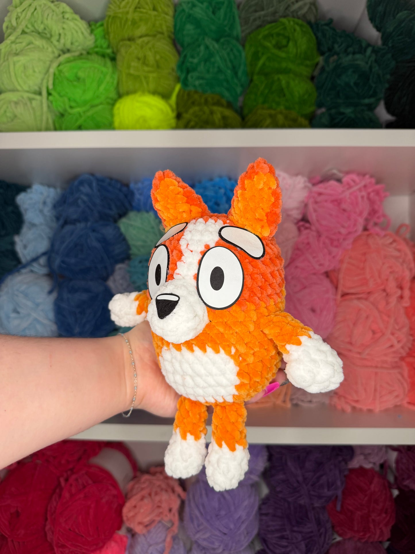 Crochet Dogs Blue + Orange