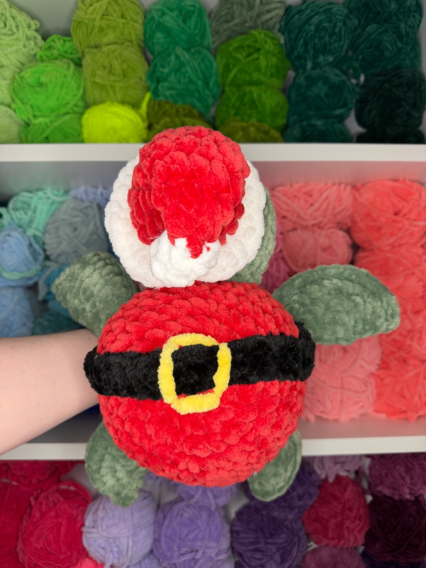 Crochet Jumbo Santa Turtle