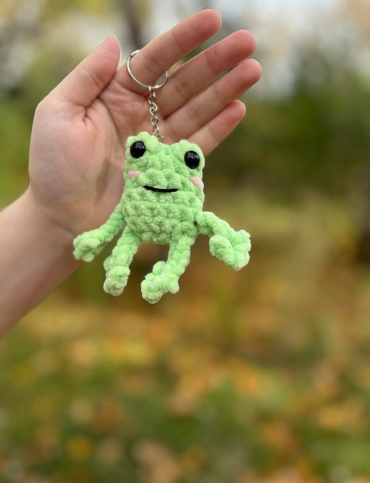 Crochet Mini Leggy Frog Keychain