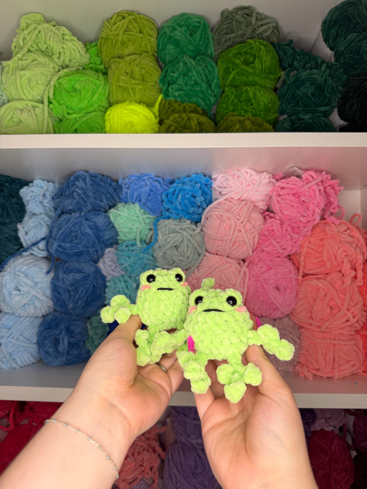 Crochet Mini Leggy Frog Keychain