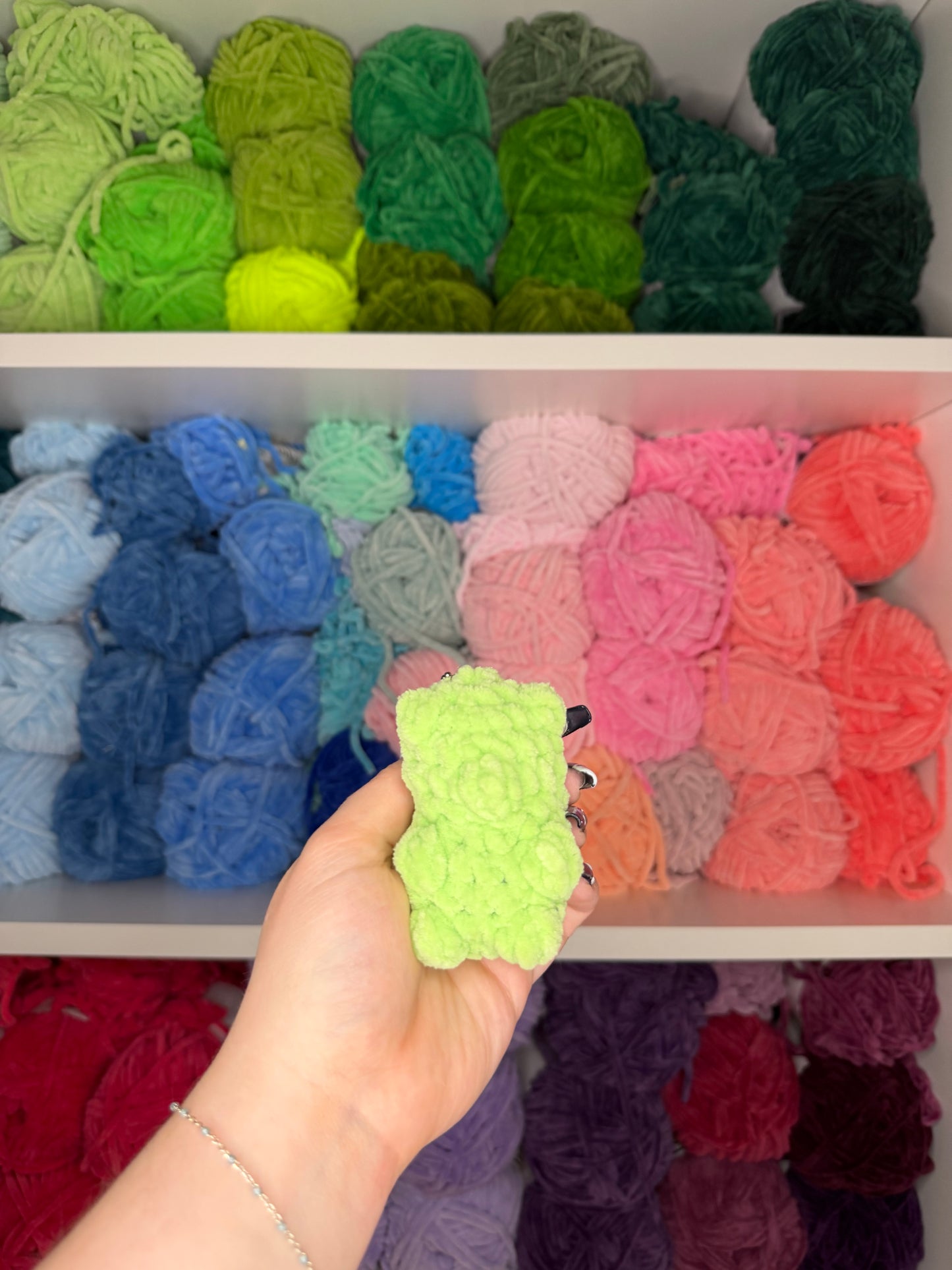 Crochet Mini Gummy Bears Keychains