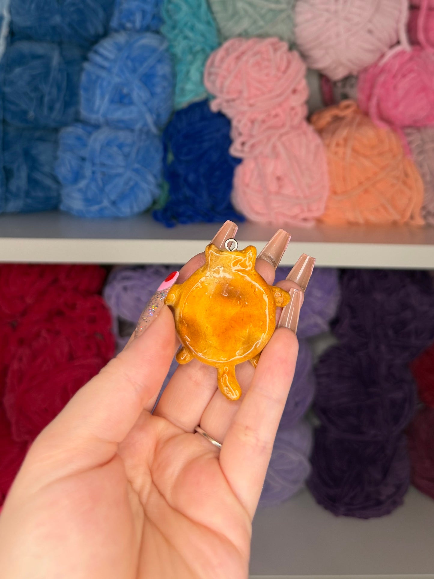 Cat Worry Stone Keychain or Phone Charm