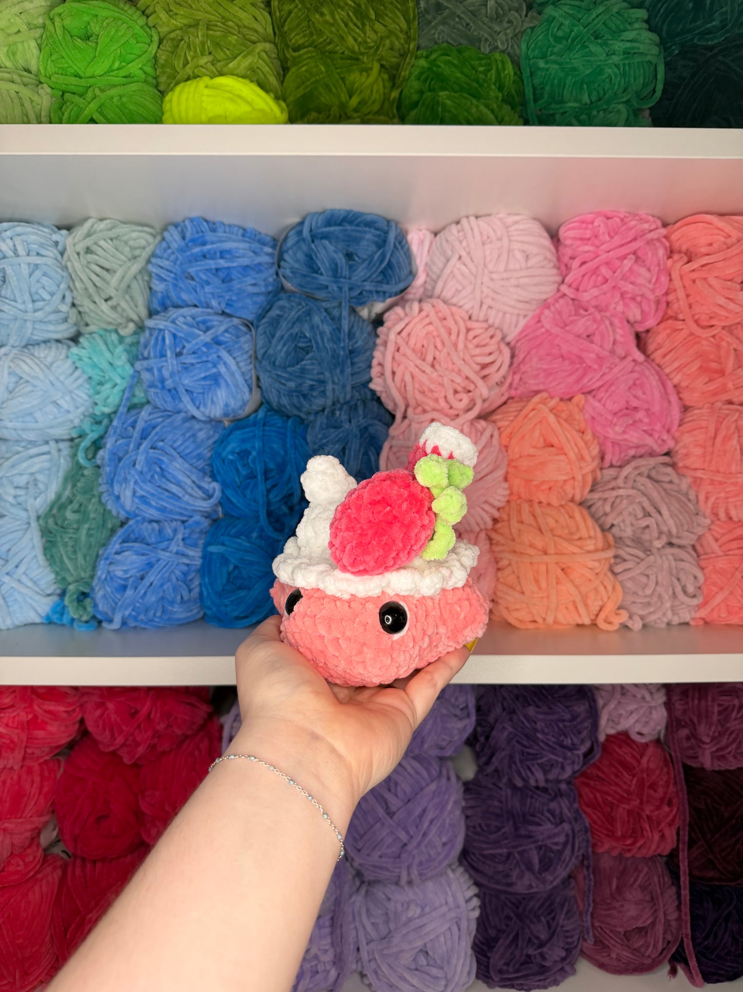 Crochet Strawberry Milkshake Stingray