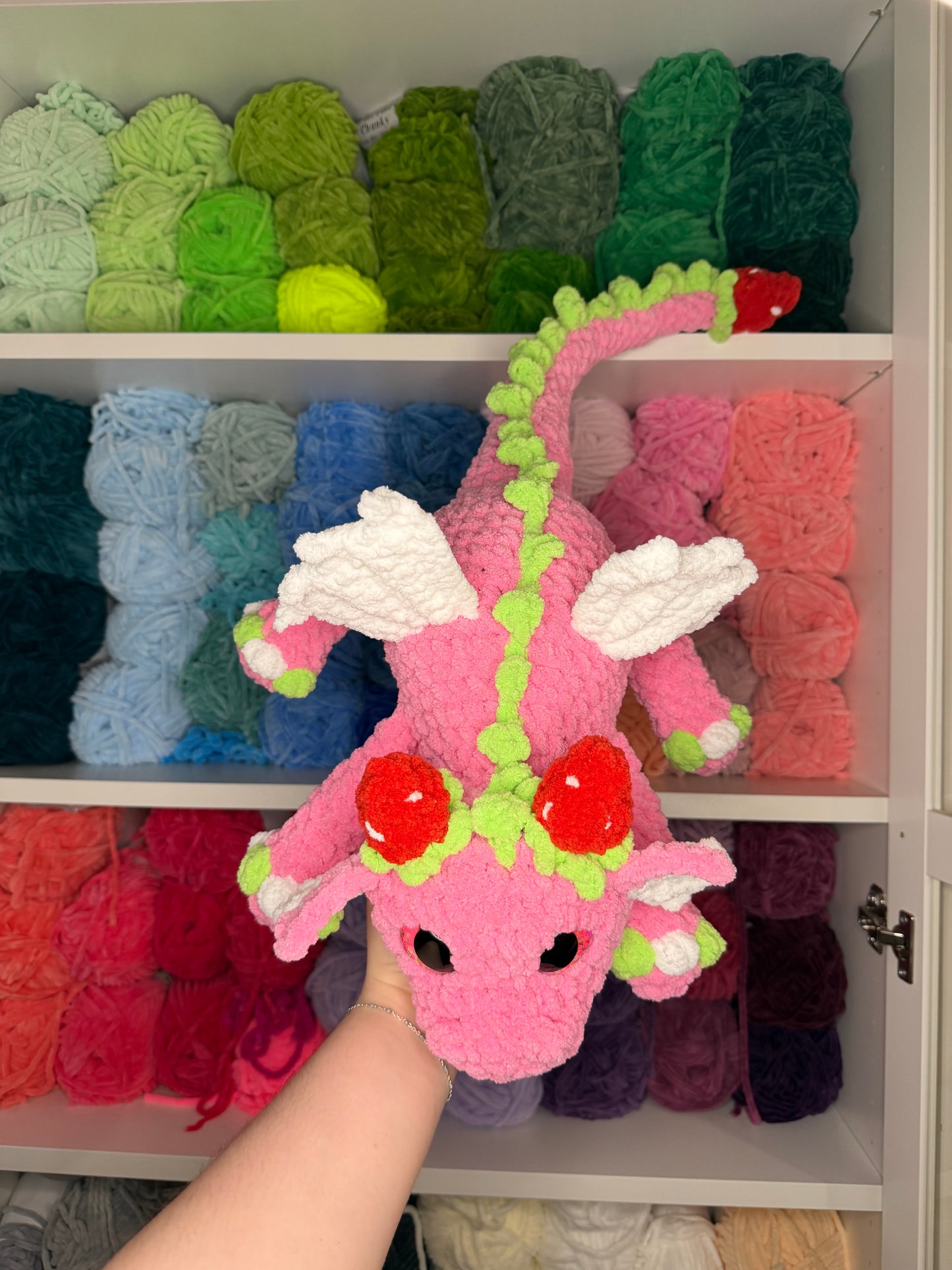 Crochet Jumbo Strawberry Dragon