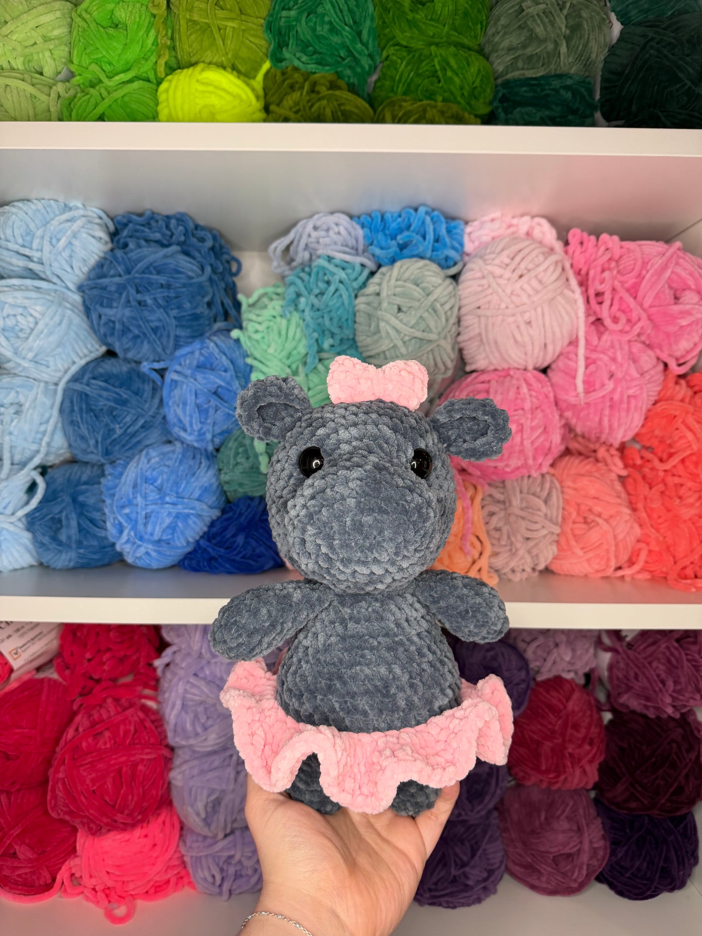 Crochet Hippo in a Tutu