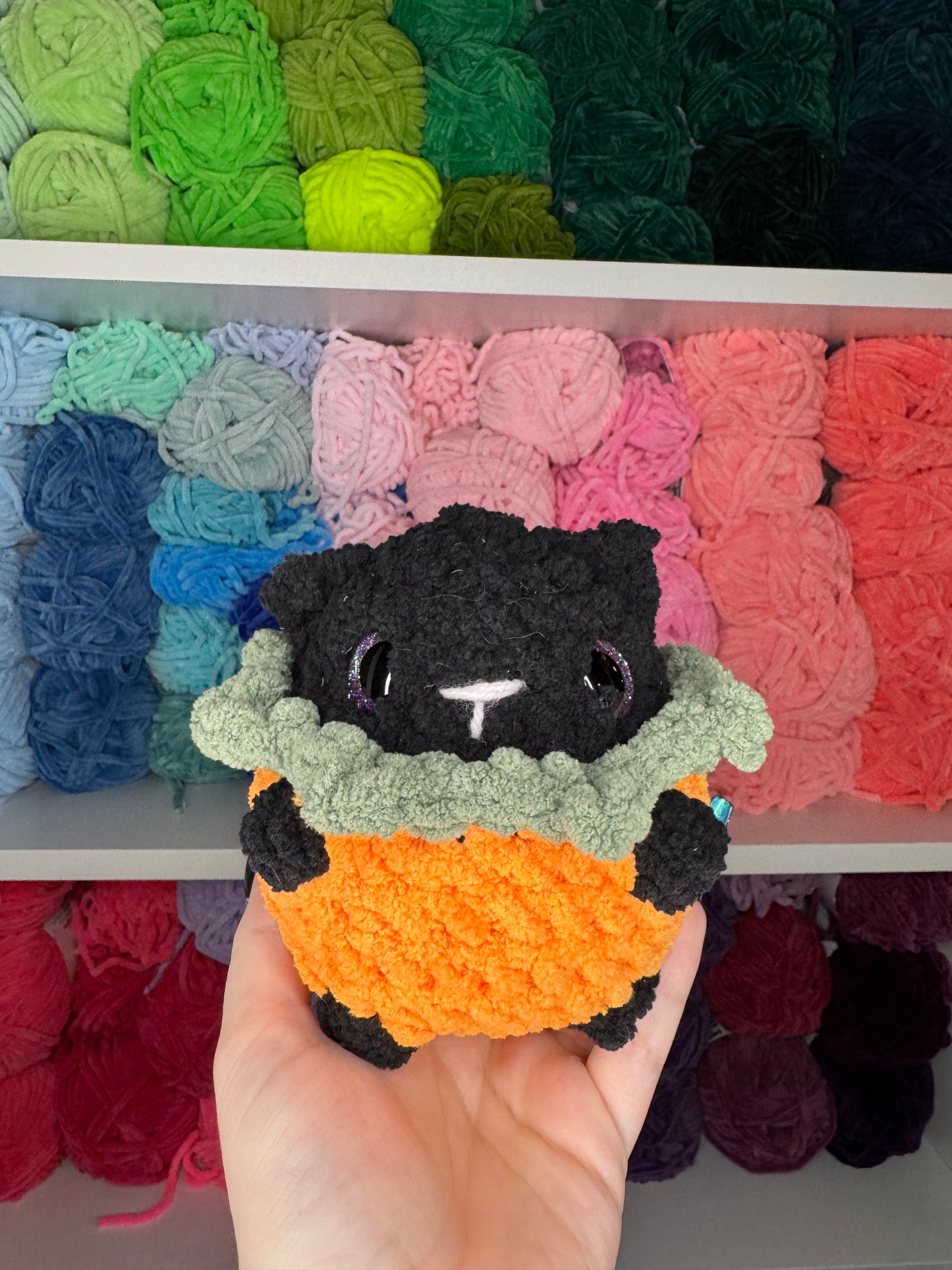 Crochet Pumpkin Cat and Pumpkin Frog