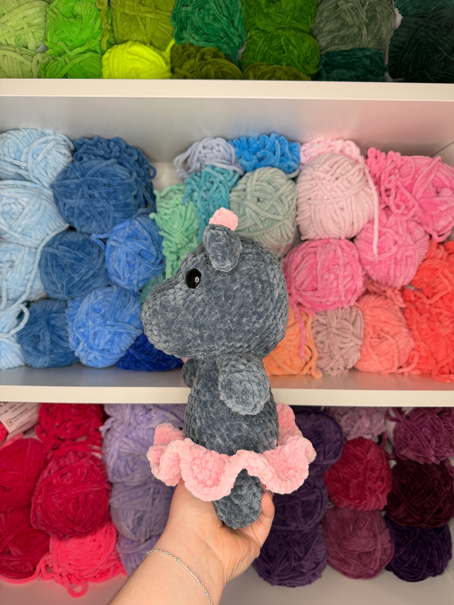 Crochet Hippo in a Tutu