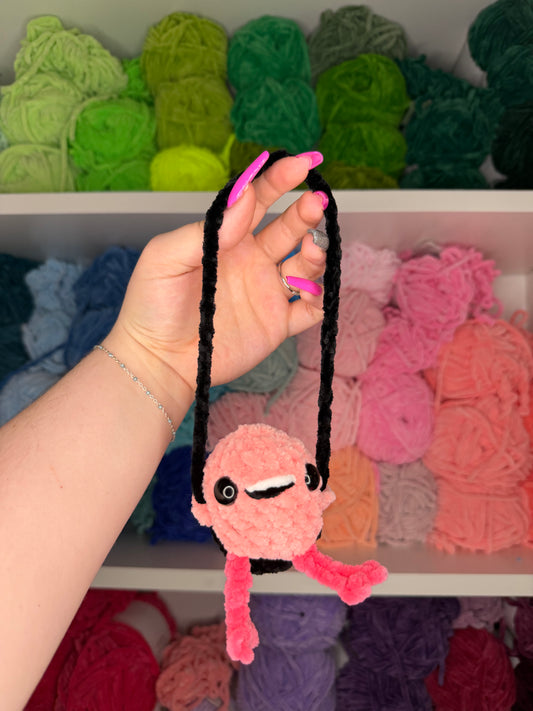 Crochet Flamingo Car Hanger
