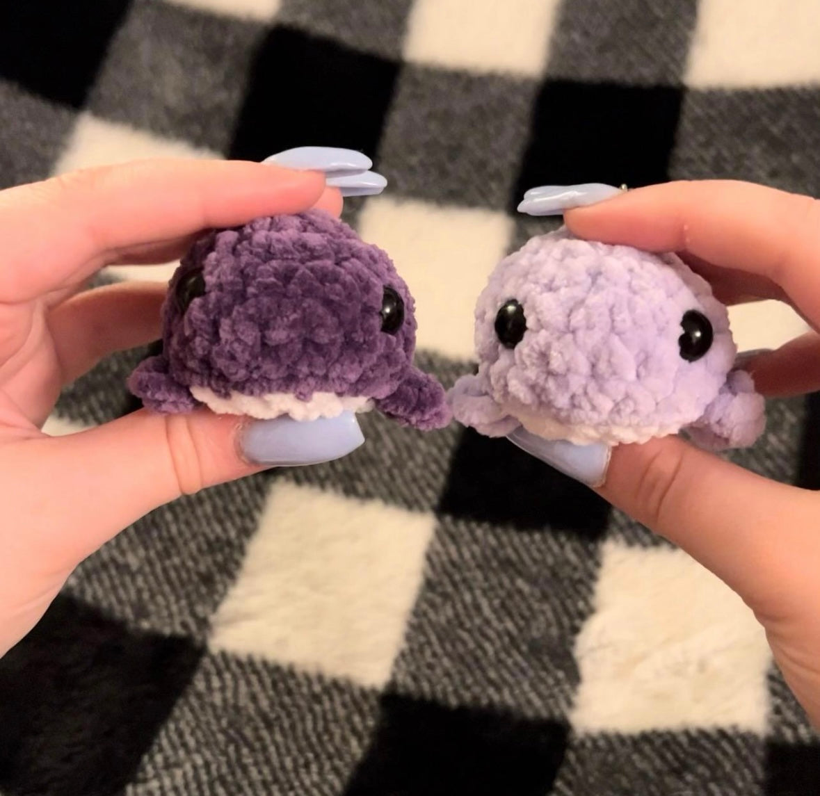 Crochet Mini Whale Keychain