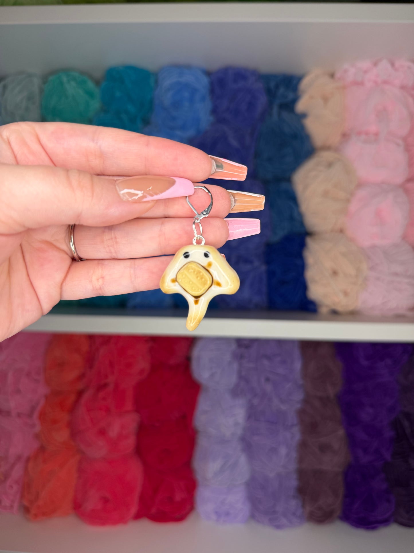S'more Stingray Stitch Marker, Keychain or Phone Charm