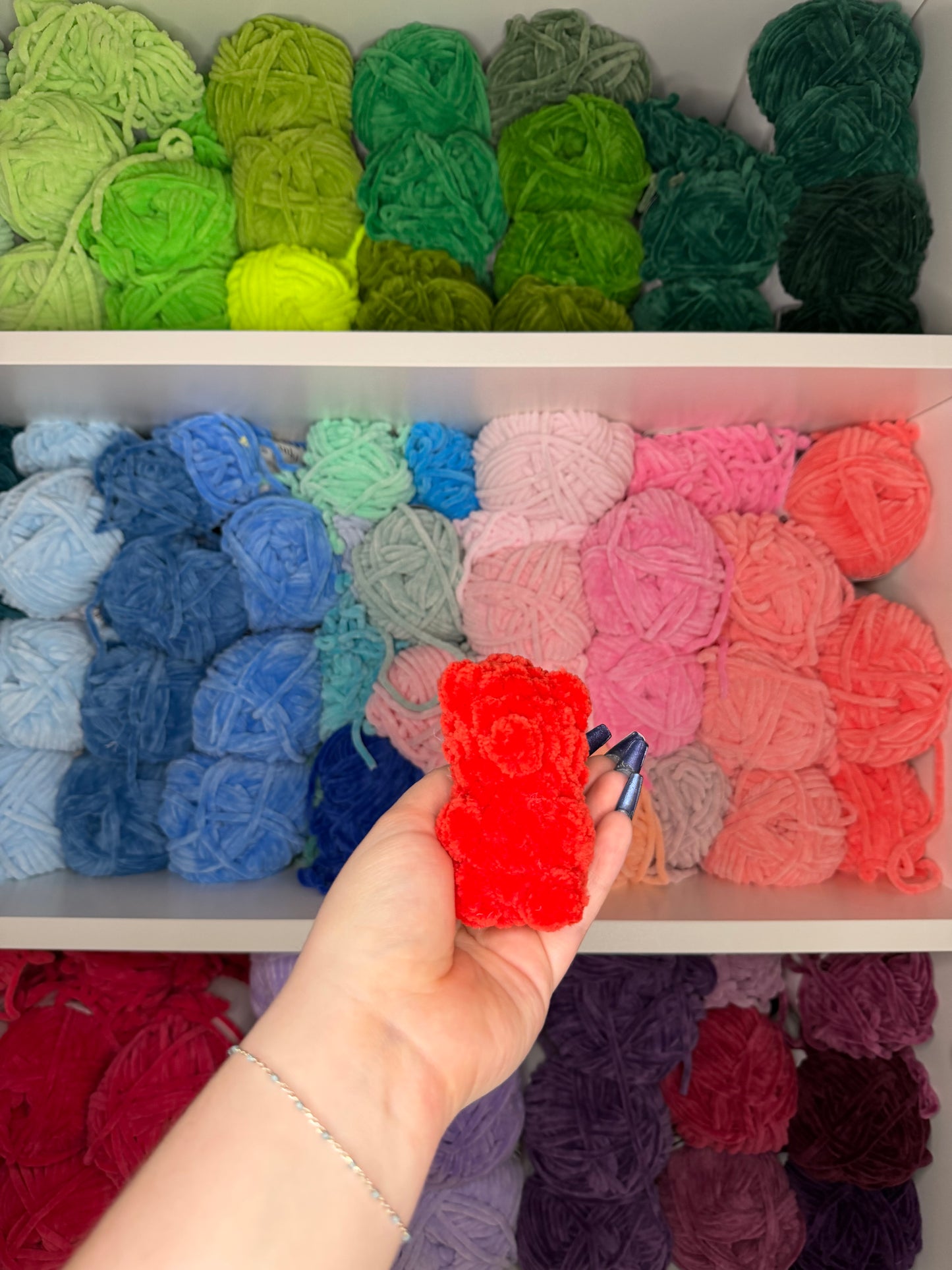 Crochet Mini Gummy Bears Keychains