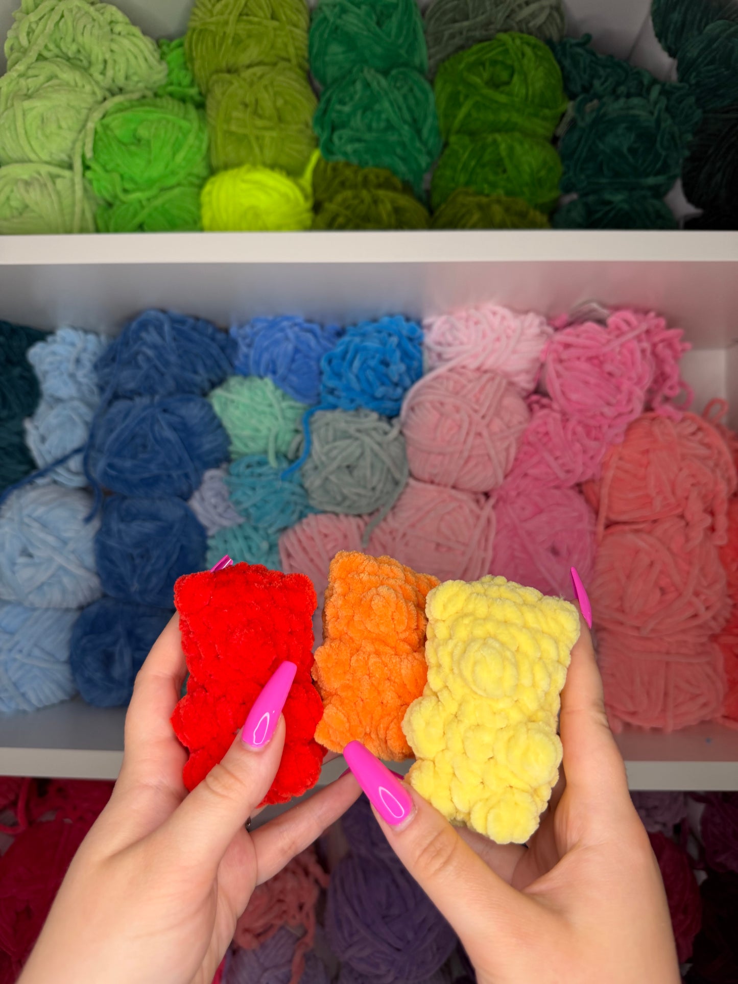 Crochet Mini Gummy Bears Keychains