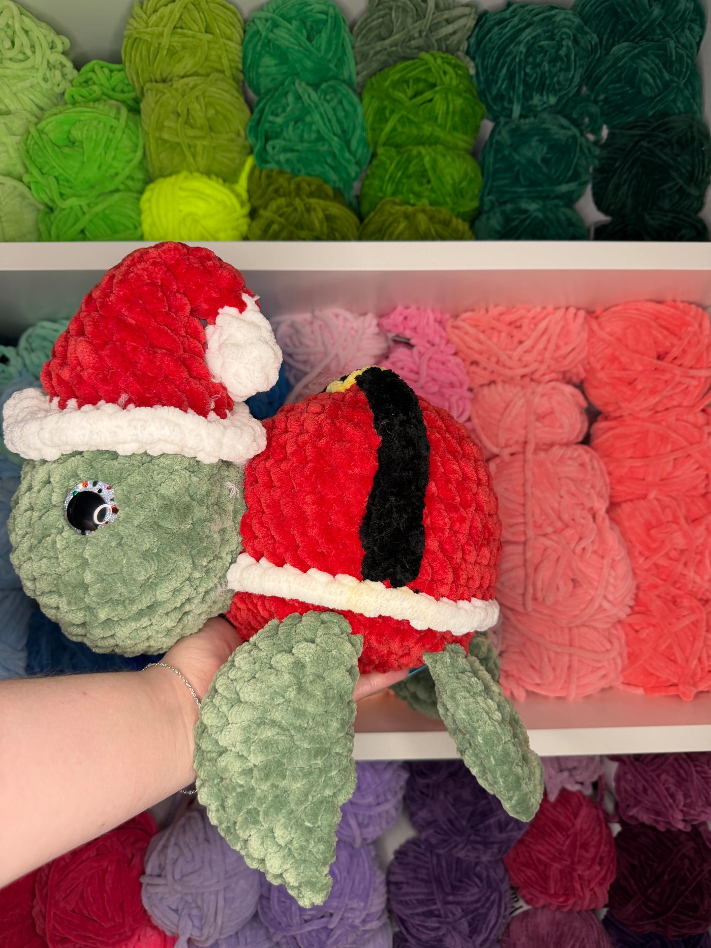 Crochet Jumbo Santa Turtle