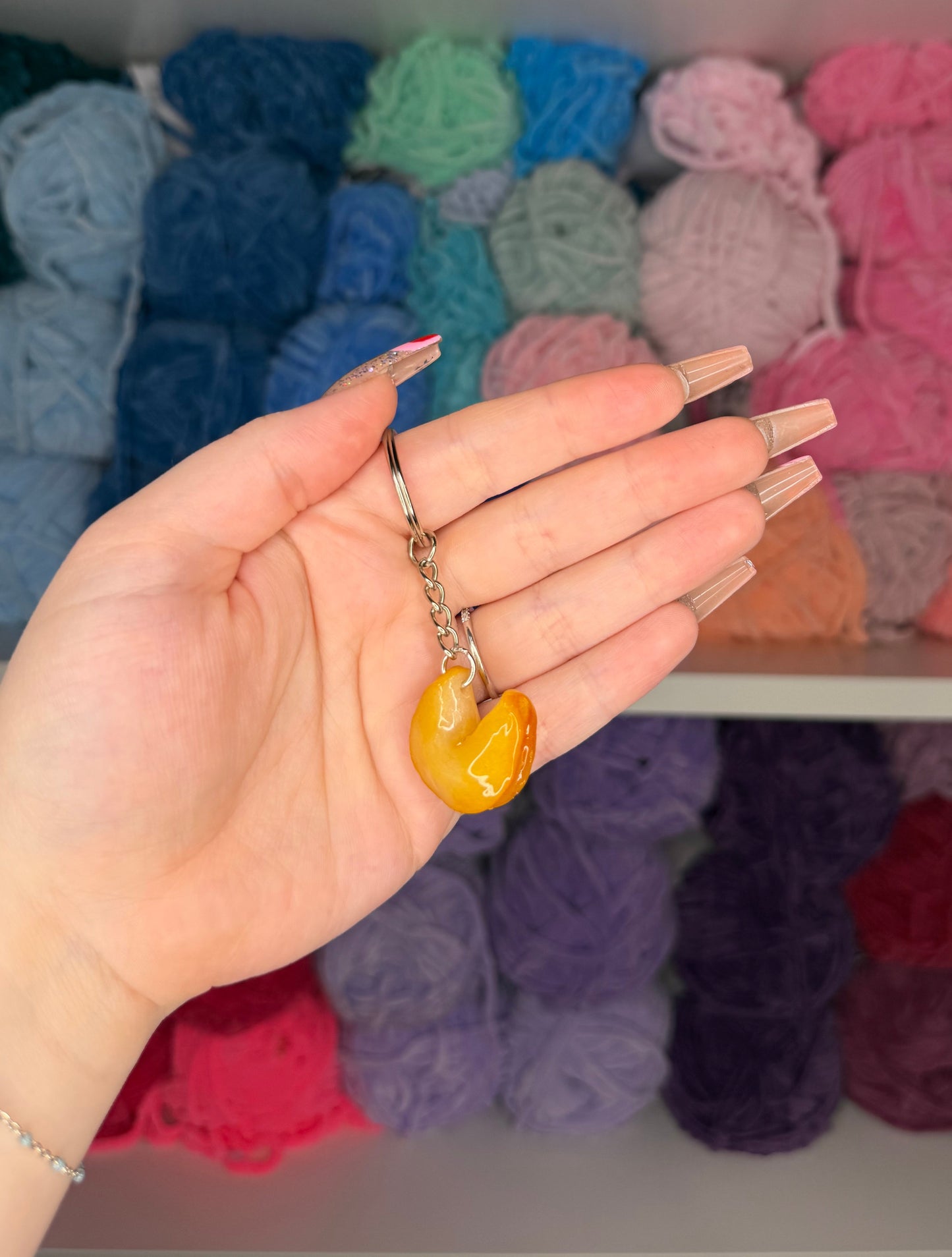 Fortune Cookie Keychain or Phone Charm