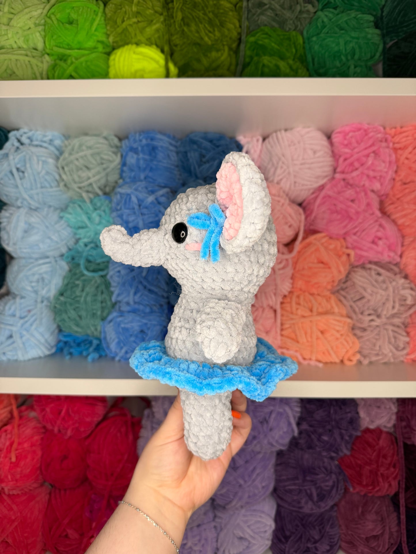 Crochet Elephant in a Tutu