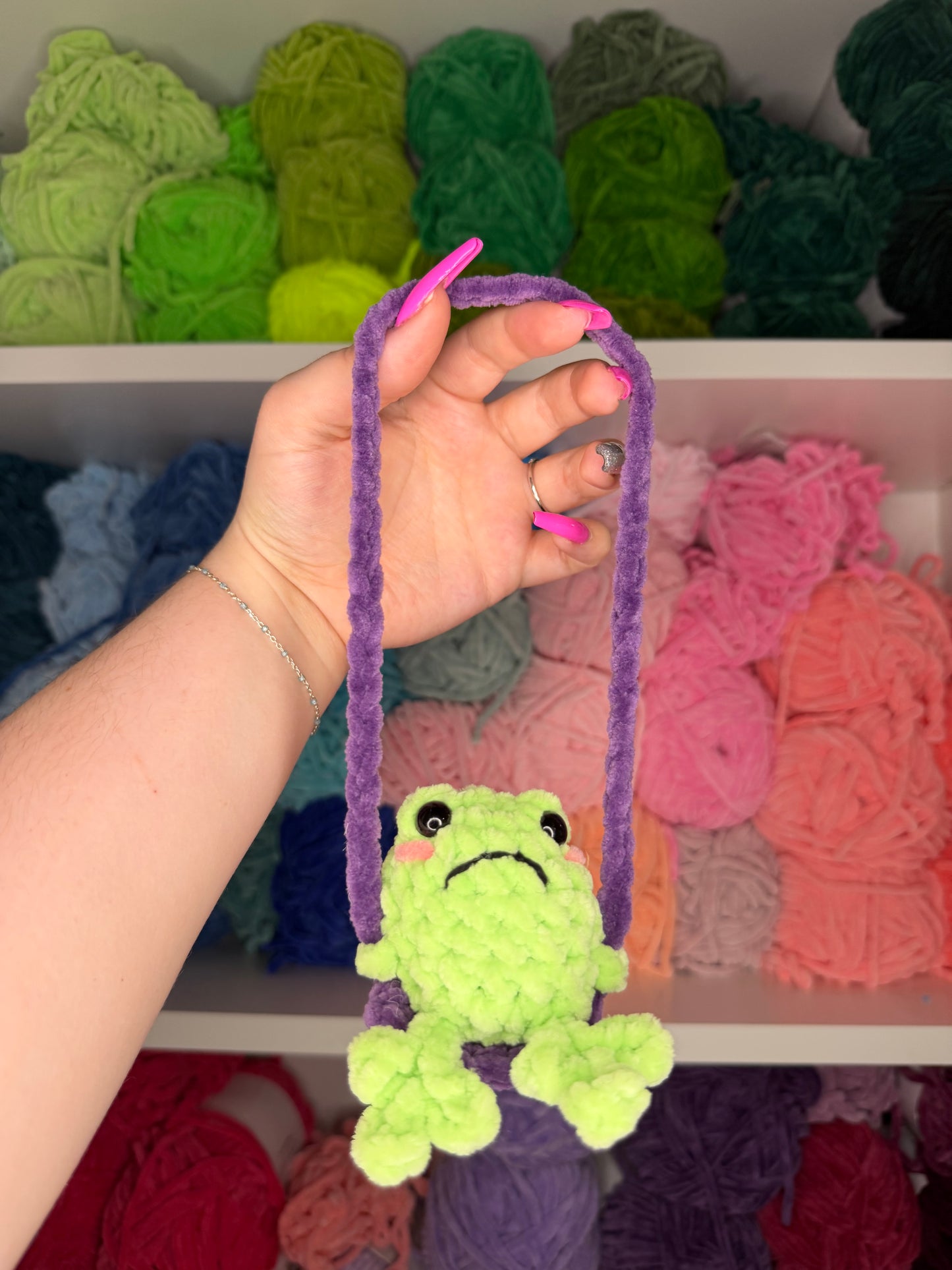 Crochet Frog Car Hanger