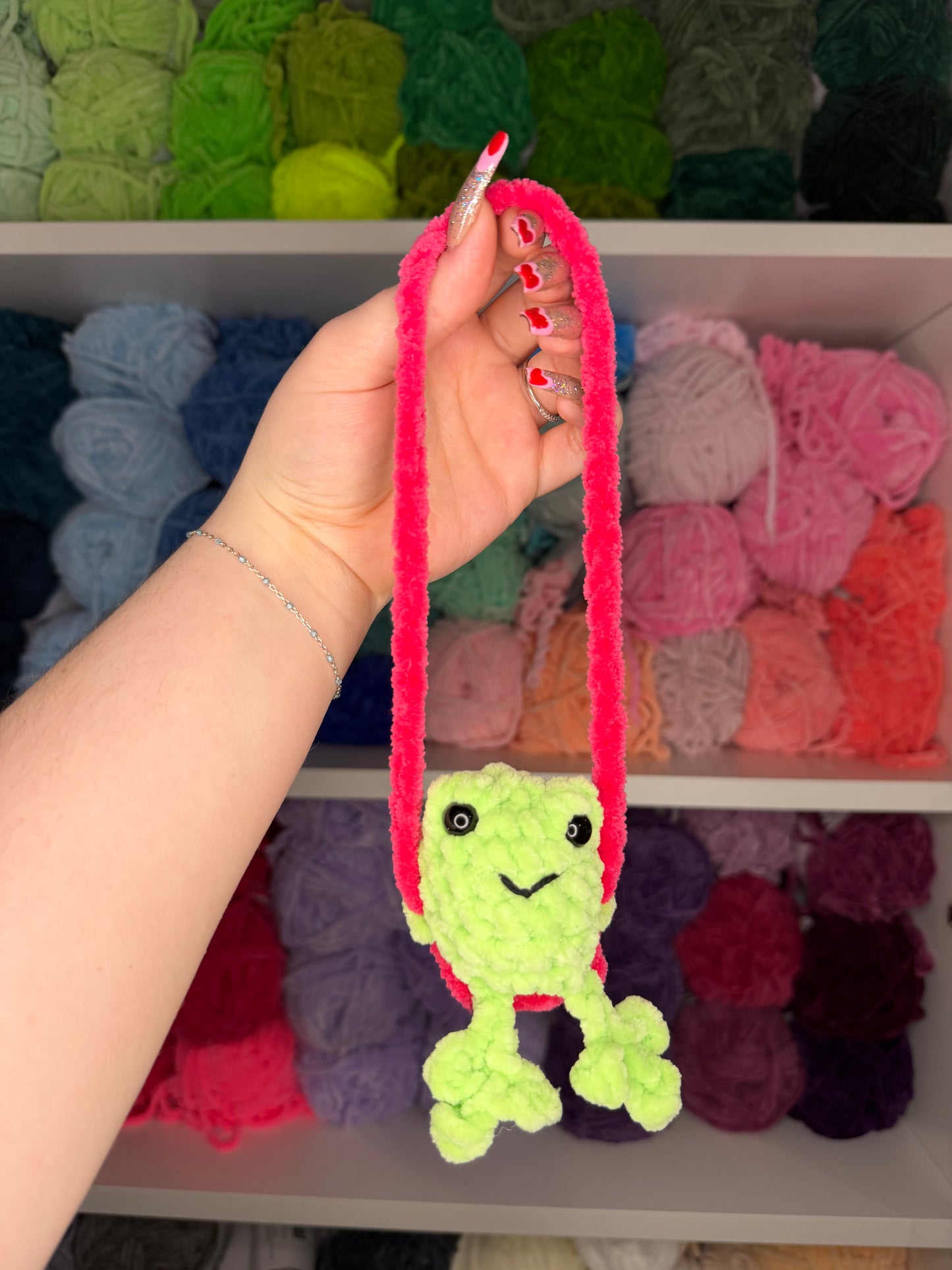 Crochet Leggy Frog Car Hanger