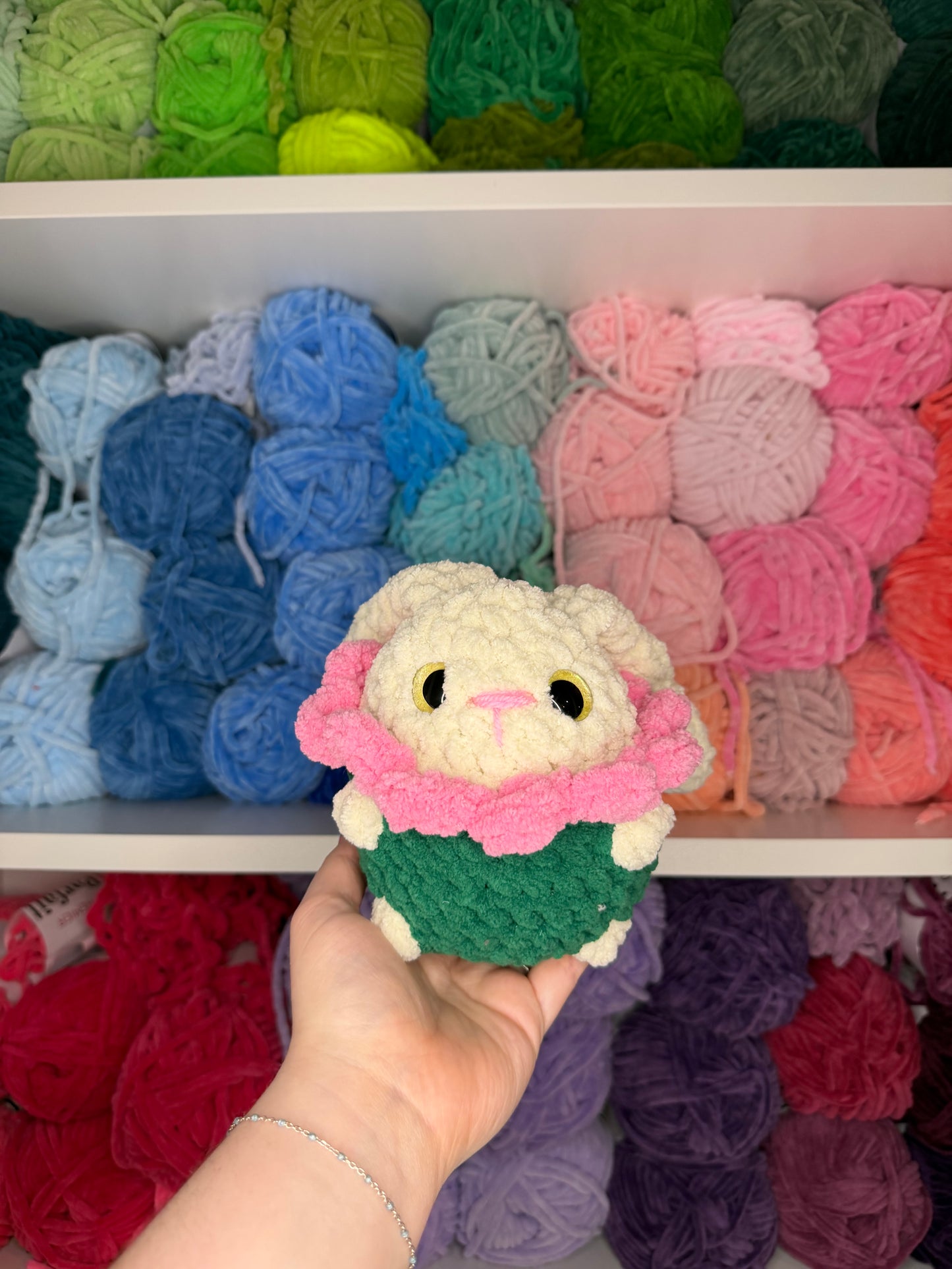 Crochet Flower Bunnies + Frogs