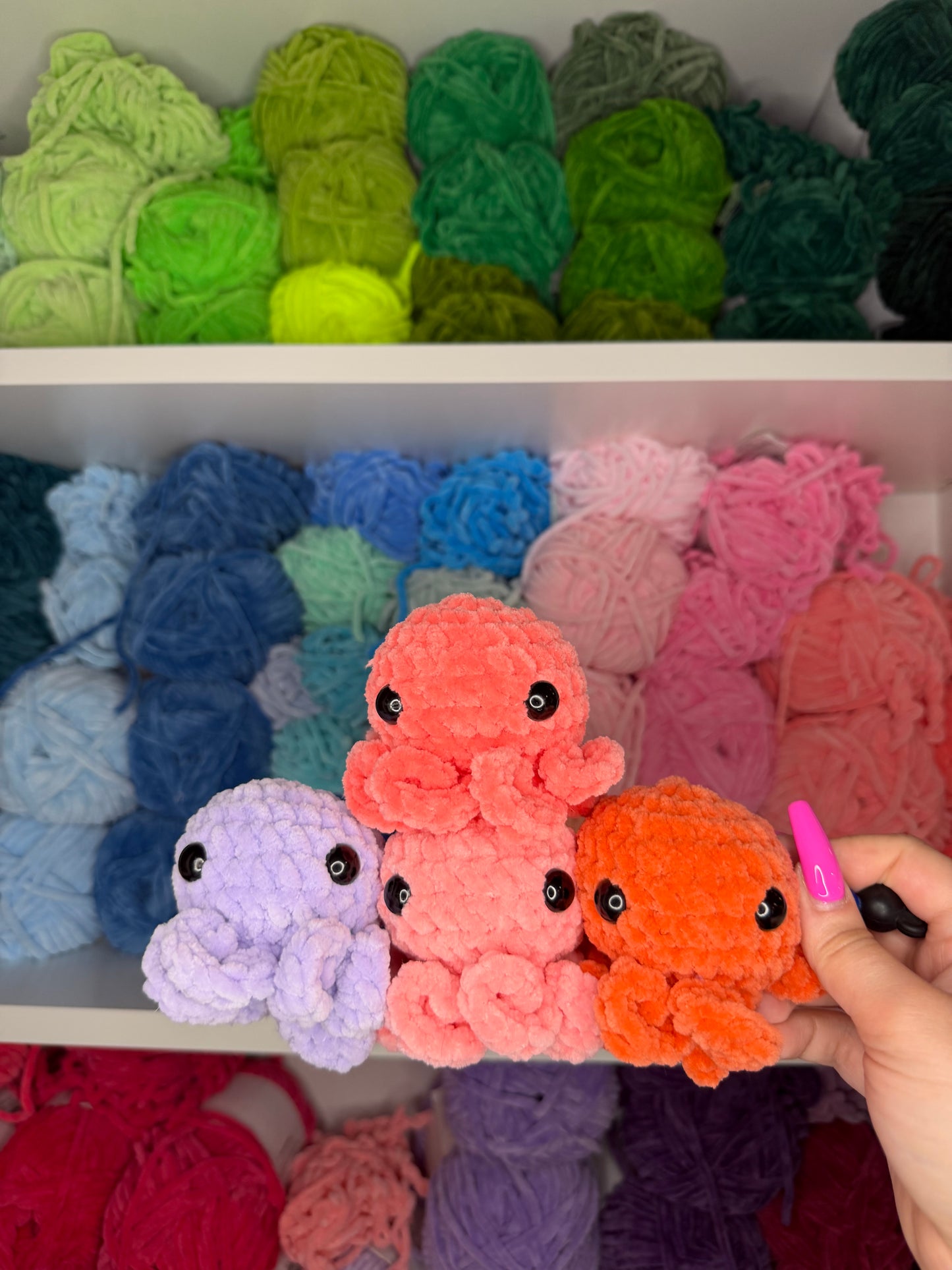 Crochet Mini Octos Keychains