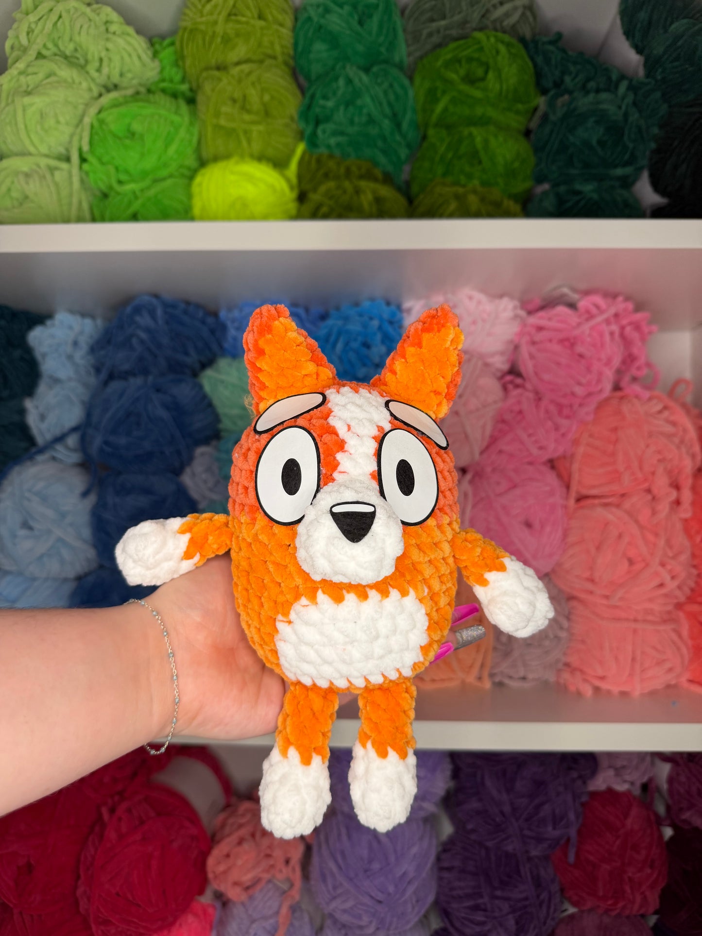 Crochet Dogs Blue + Orange