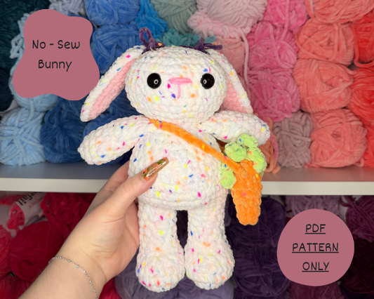 No - Sew Bunny PDF PATTERN | Beginner Friendly Crochet Pattern | Bunny with Carrot Purse