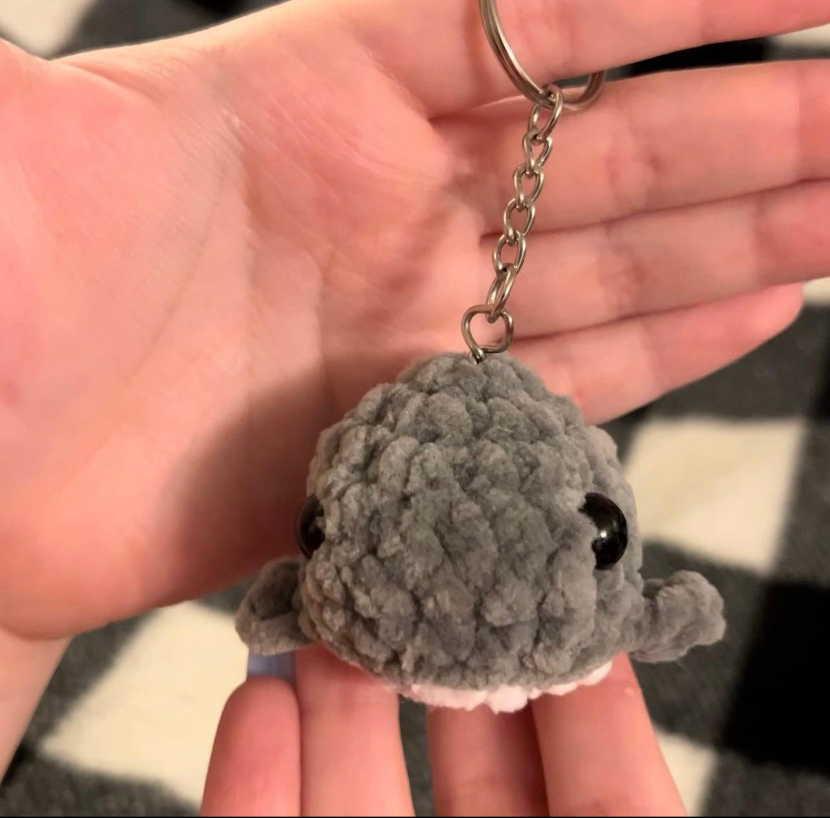 Crochet Mini Whale Keychain