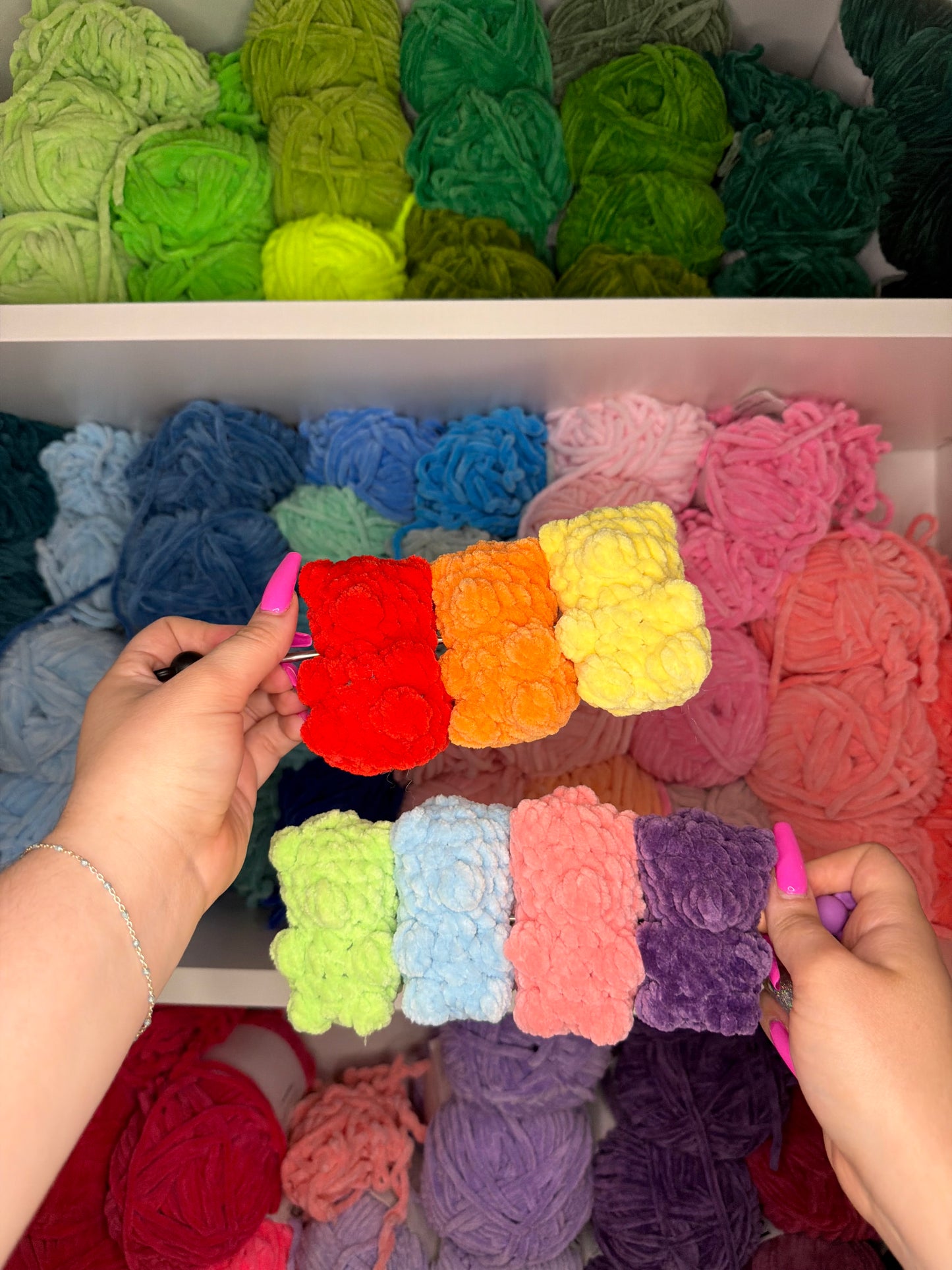 Crochet Mini Gummy Bears Keychains