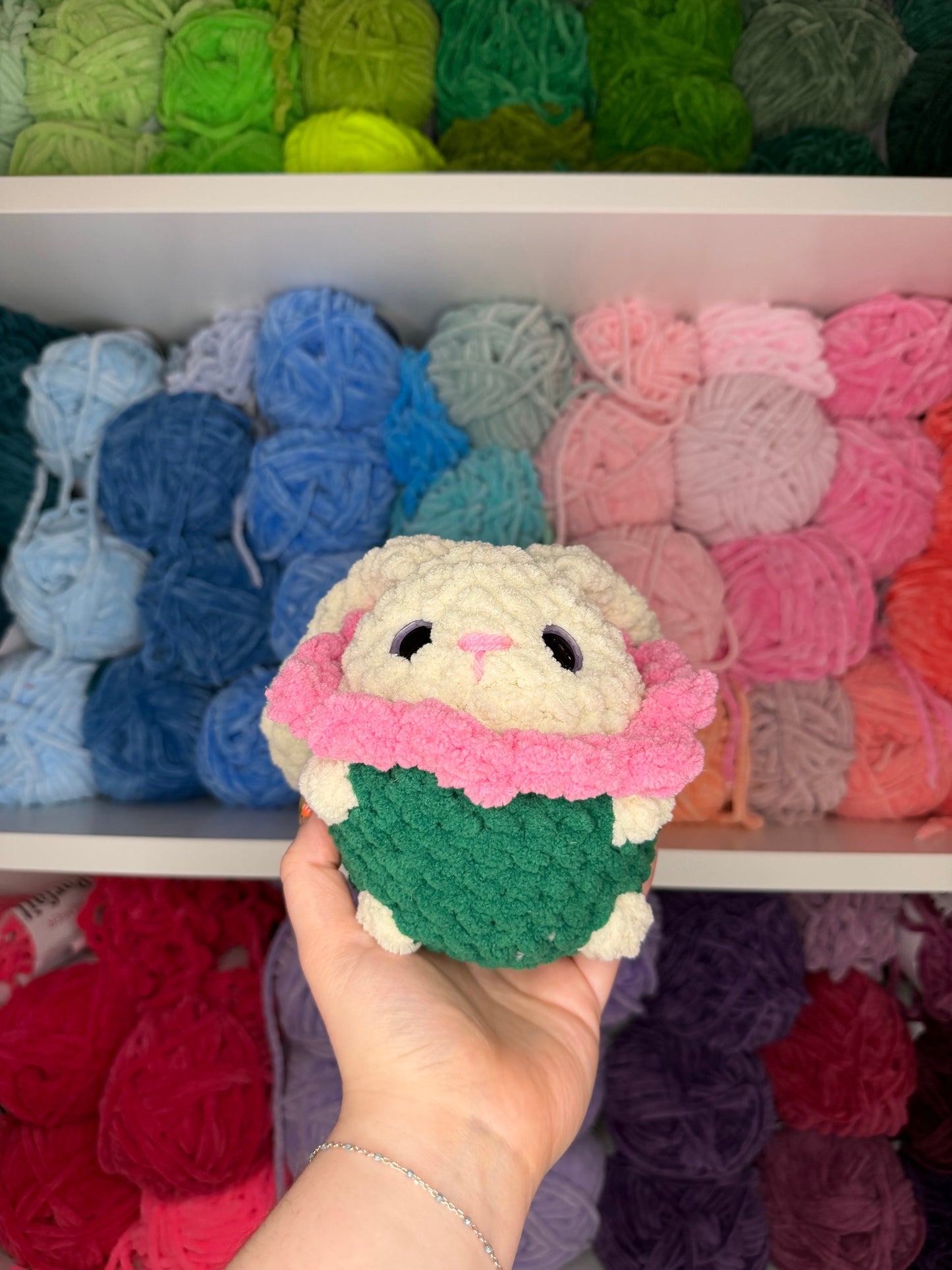 Crochet Flower Bunnies + Frogs