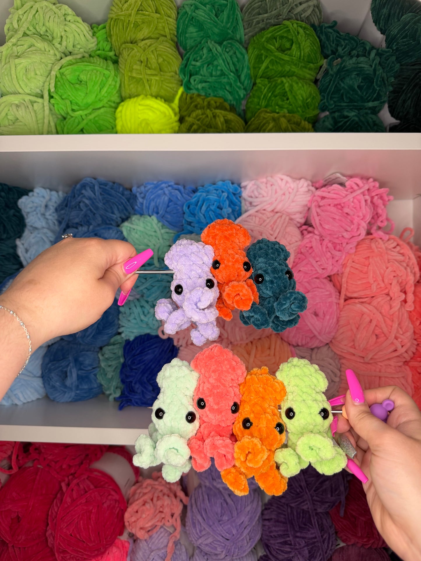Crochet Mini Squid Keychains