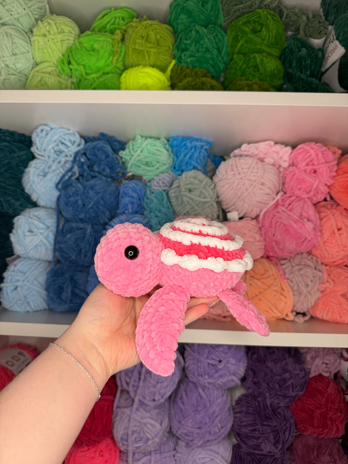 Crochet Pink Cinnamon Roll Turtle