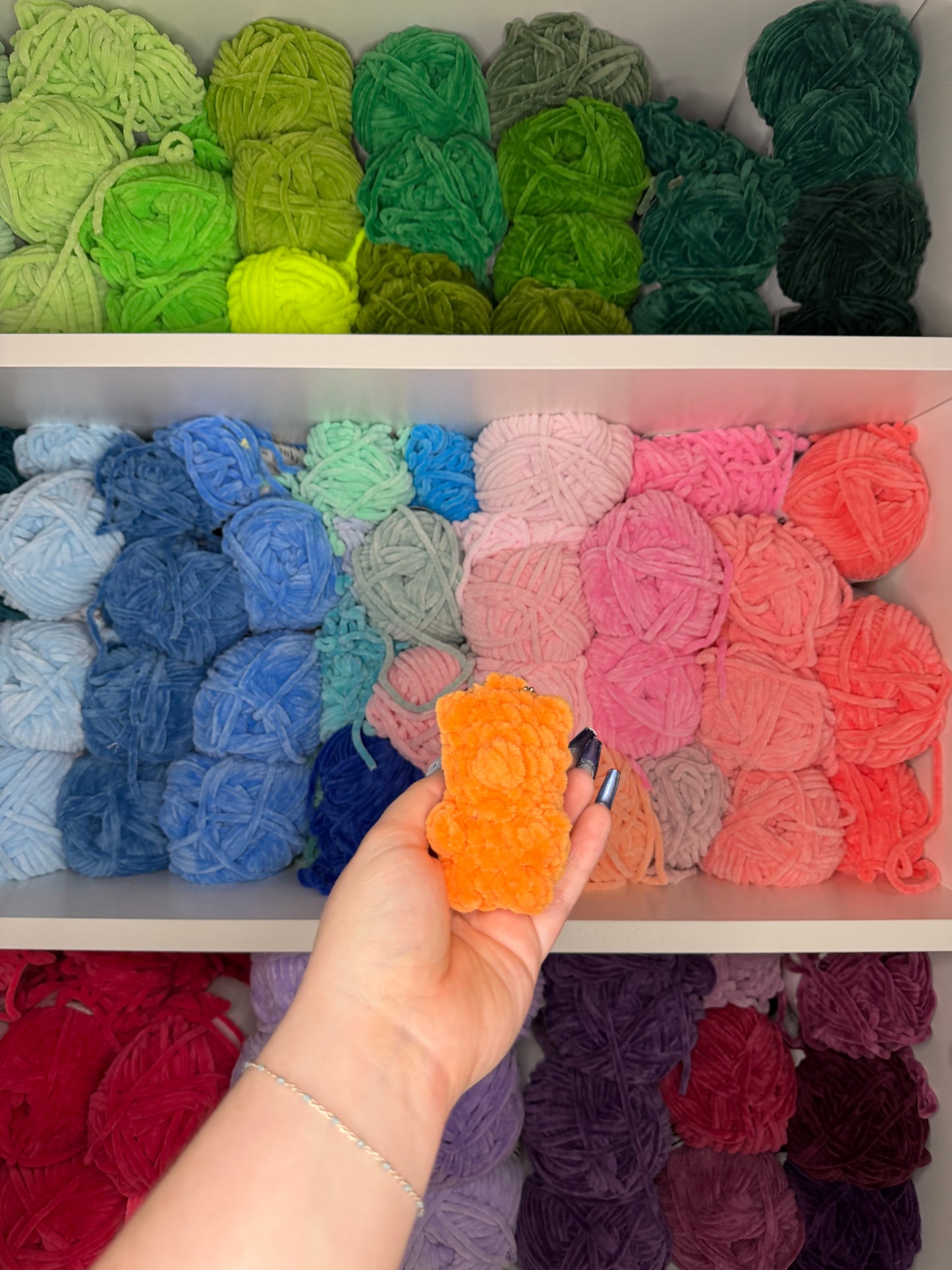 Crochet Mini Gummy Bears Keychains