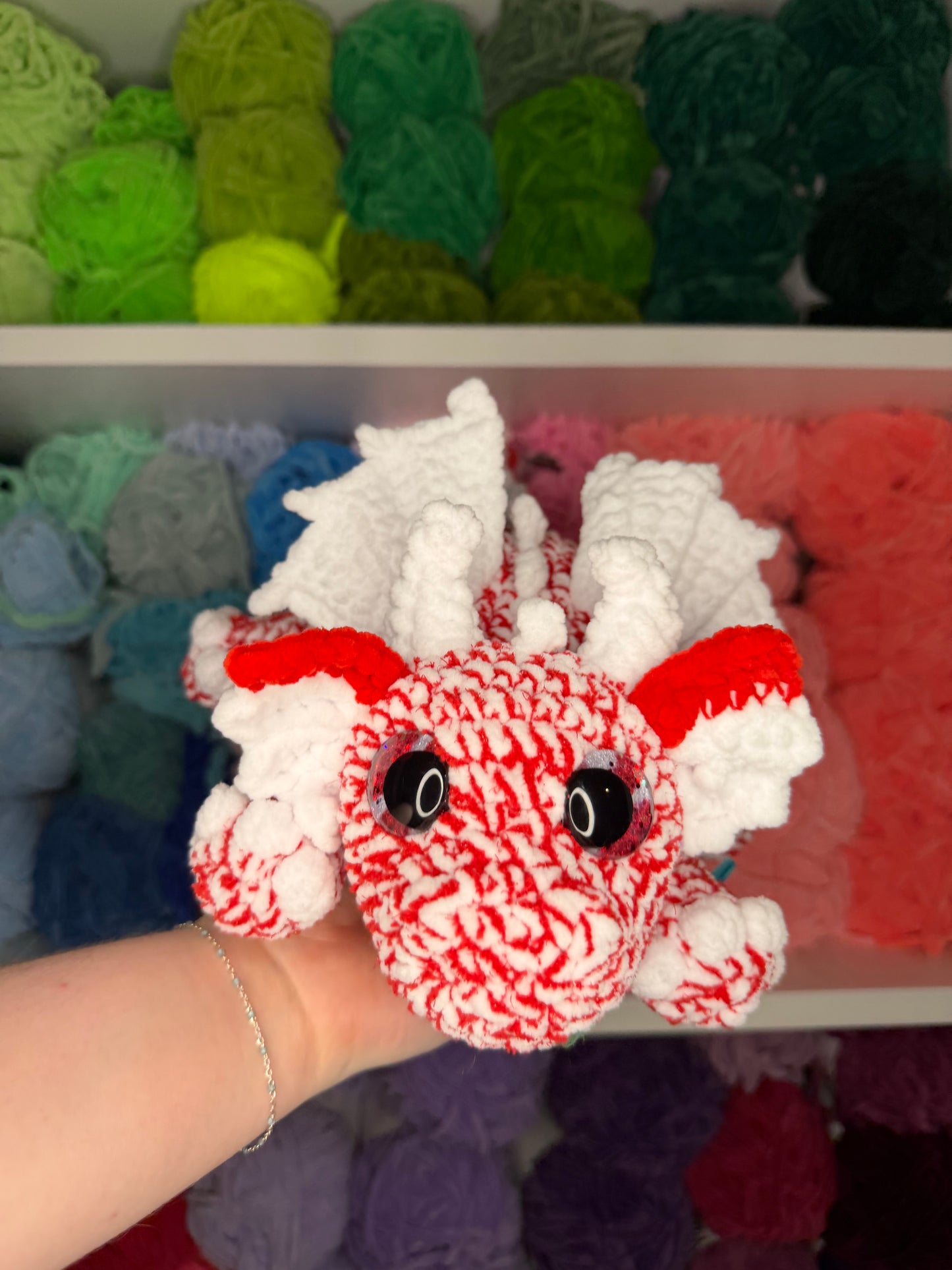 Crochet Candy Cane Dragon