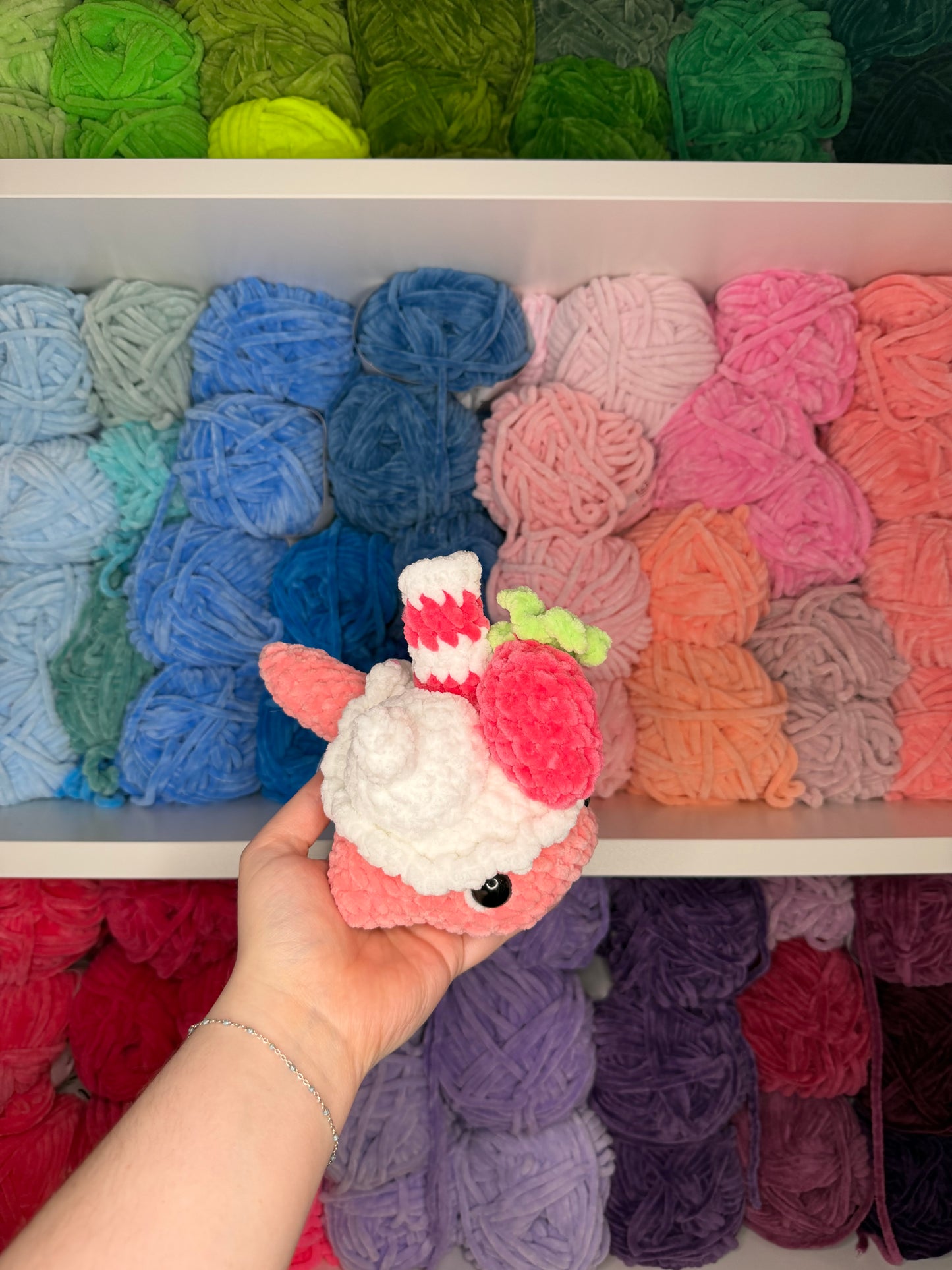 Crochet Strawberry Milkshake Stingray